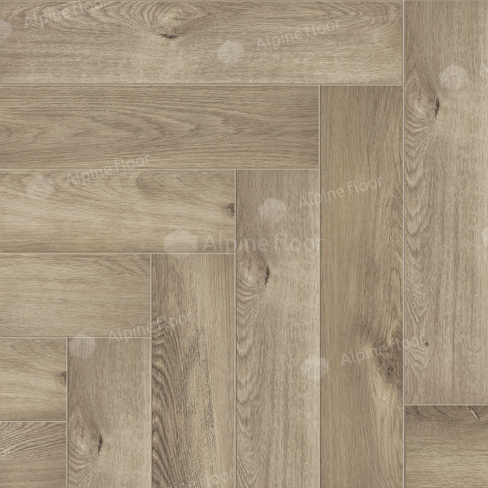 Паркет Ёлка Alpine Floor Parquet Premium  Дуб Натуральный Отбеленный