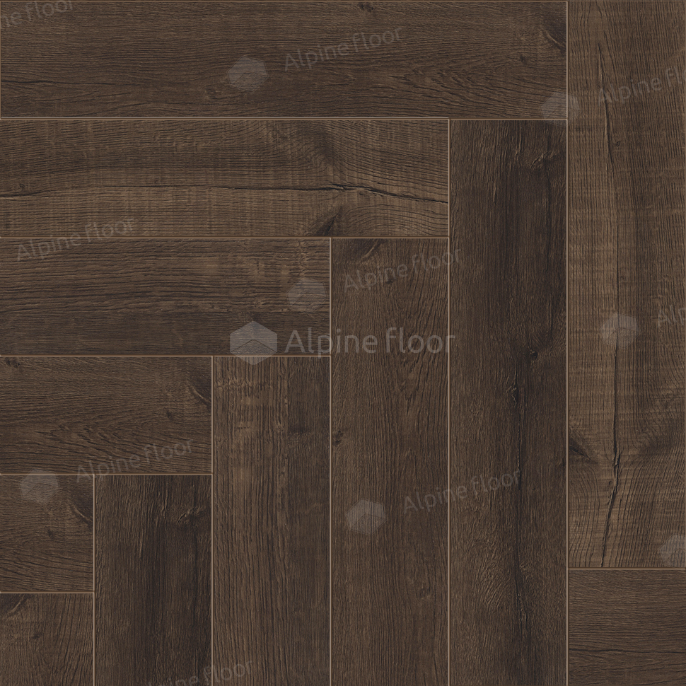 Кварц-винил Alpine Floor Паркет LVT (виниловая плитка) Дуб Альферац